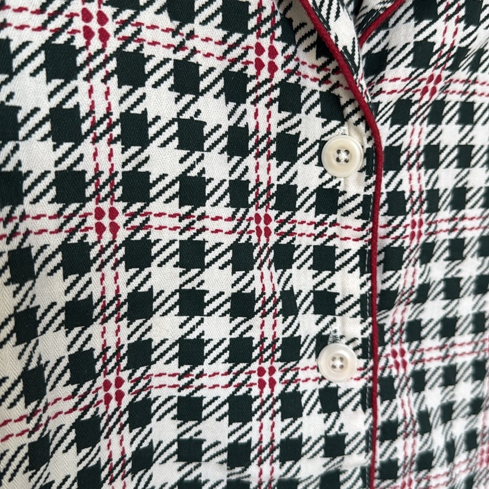 THE GREAT. SLEEP SET The Plaid Pajama Top and Pajama Bottoms Pants Winter Pine 1 - Picture 7 of 16